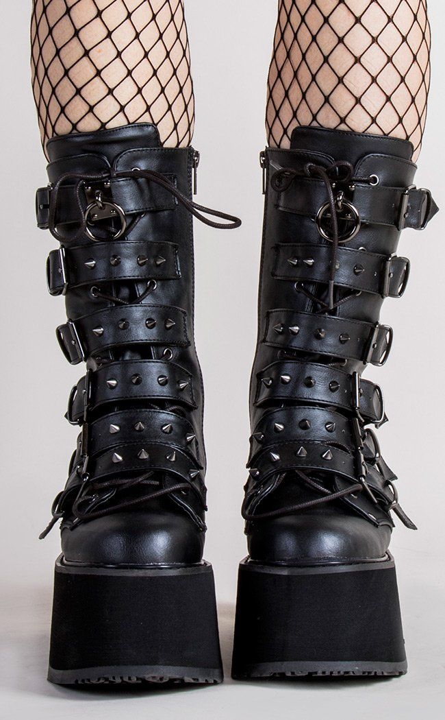 DAMNED-225 Black Vegan Boots-Demonia-Tragic Beautiful Gothic Boots Women, Flatform Boots, Punk Festival, Demonia Boots, Gothic Boots, Demonia Shoes, Vegan Leather Boots, Black Vegan, Goth Punk