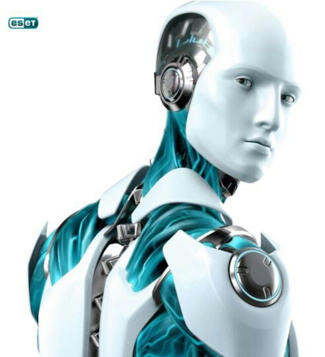 a robot with headphones on is looking at the camera