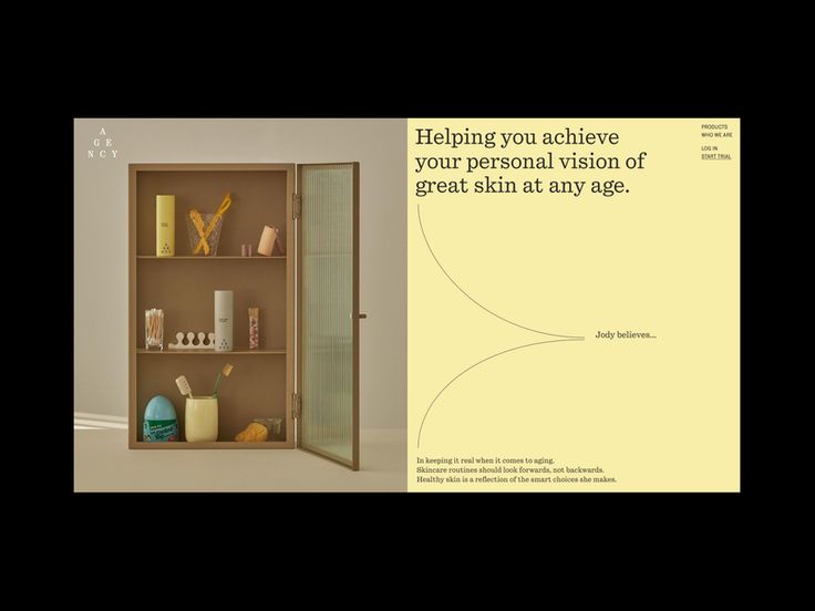 an advertisement for a skin care product is shown in the middle of a photo and on top of a bookcase