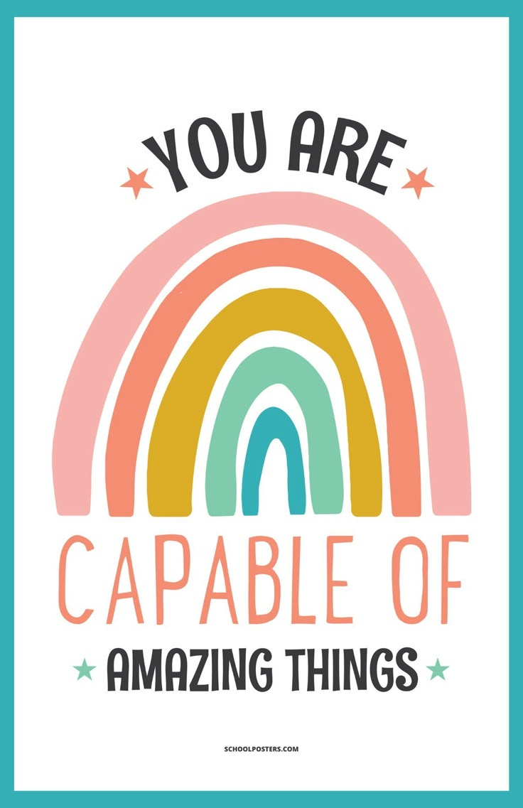 a poster with the words you are capable of amazing things