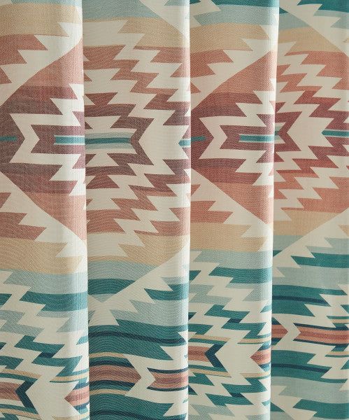 a curtain with an abstract design on it