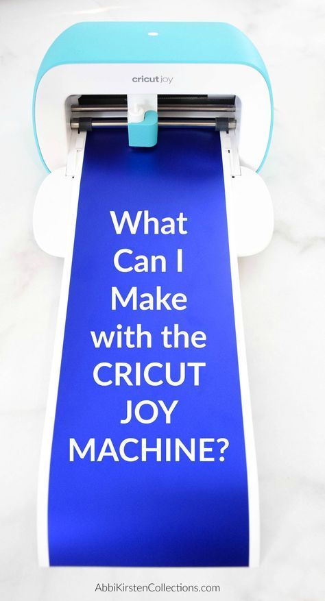 a blue and white sign that says what can i make with the cricut joy machine?