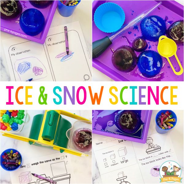 an ice and snow science activity for kids