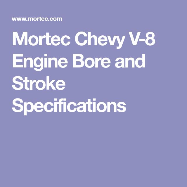 Big Block Chevy Bore And Stroke Chart