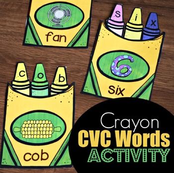 crayon cvc words activity for kids