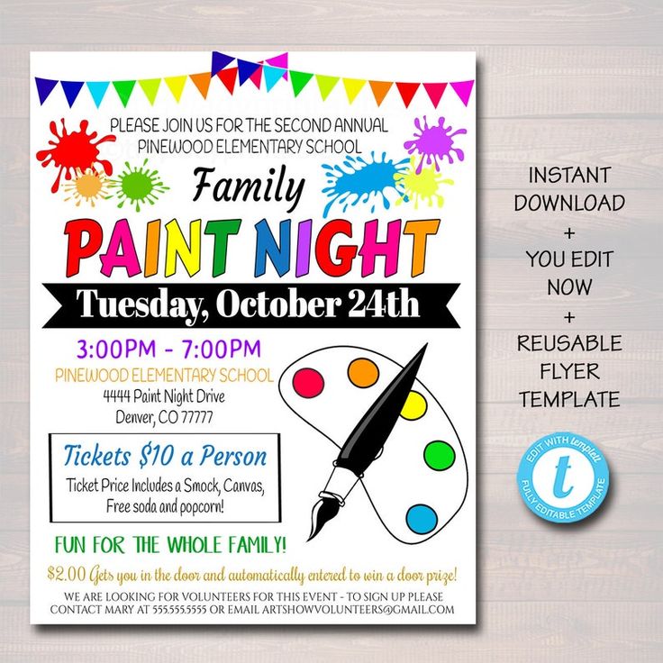 Family Art Night Flyer, School Art Craft Night Festival Flyer, Creative Fundraiser Event, Printable Church School Pta Pto, Editable Template - Etsy UK Family Art Night, Creative Fundraising, Pta Fundraising, Fun Fundraisers, Fundraiser Event, School Pto, Pta School, Night Festival, Fundraiser Flyer