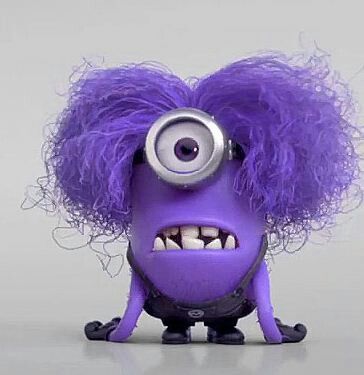 a purple monster with an evil look on it's face and the caption tag a friend that looks like this in the morning