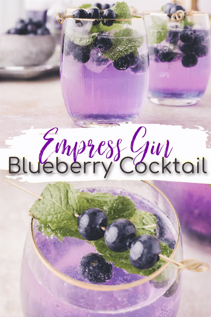 Empress Gin Cocktail, Empress Gin, Gin Drink Recipes, Blueberry Cocktail, Best Gin Cocktails, Food For Fitness, Easter Cocktails, Cocktail Drinks Alcoholic, Gin Recipes