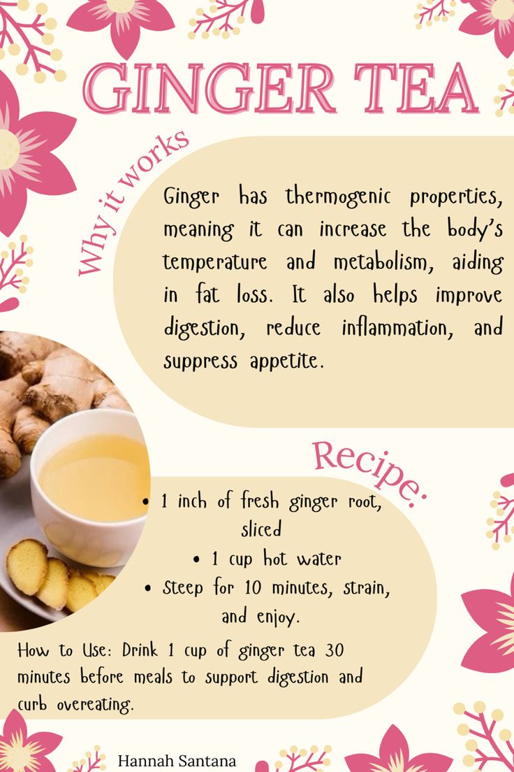 a recipe for ginger tea with instructions on how to use it