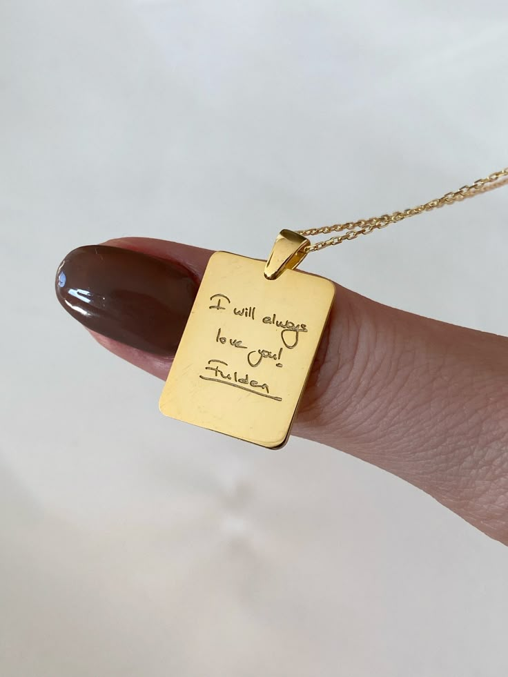 Custom Handwriting Necklace, Actual your Own Handwriting, 14k Gold Engraved Pendant, Personalized Signature Jewelry, Perfect Gift - Etsy Handwriting Necklace Custom, Engraved Handwriting, Handwriting Necklace, Engraved Pendant, Gold Engraving, 14k Gold Necklace, Signature Jewelry, Name Jewelry, Name Necklaces