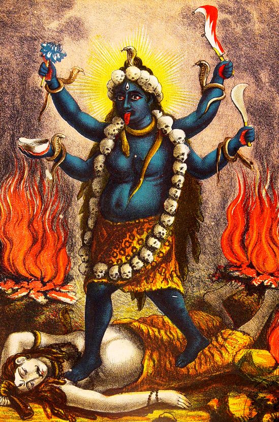 the hindu god is surrounded by fire and flames, as well as his arms in the air