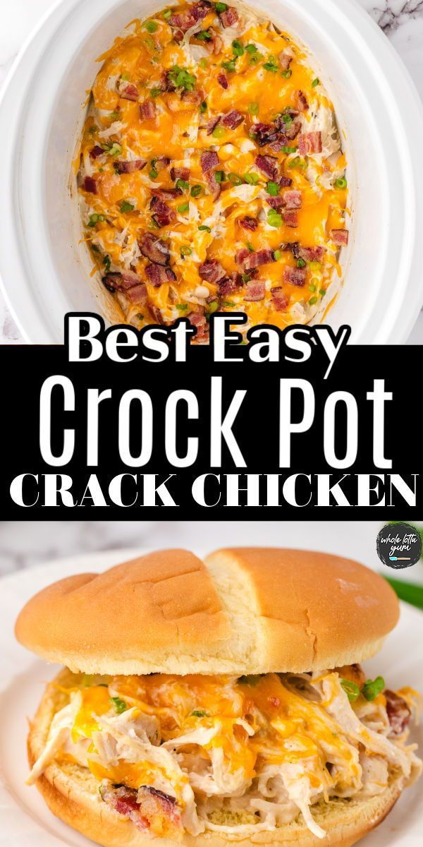 the best crock pot chicken recipe is in this collage and it's ready to be eaten