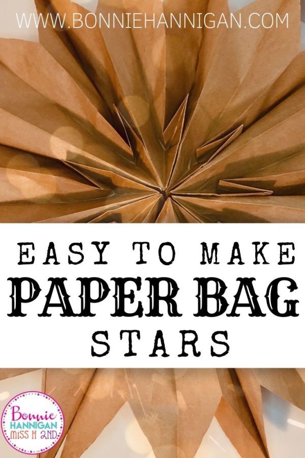 a brown paper bag with the words easy to make paper bags stars