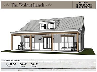 the front and side view of a small house