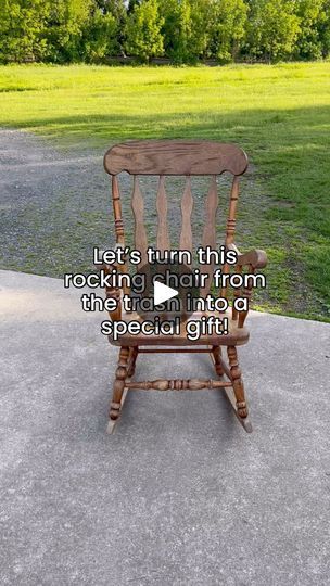 a rocking chair with the words let's run this rocking chair from the train into a special gift