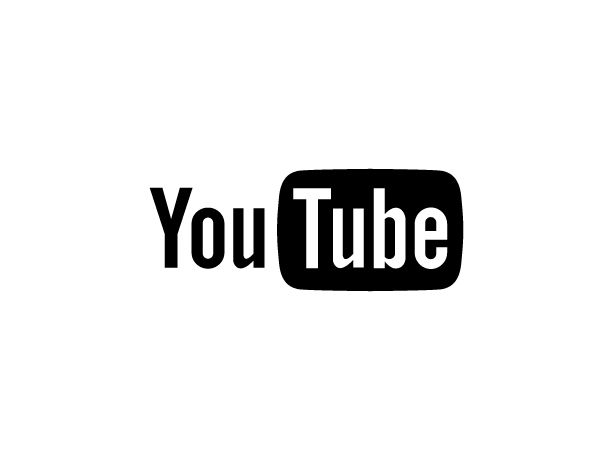 the youtube logo is shown in black and white