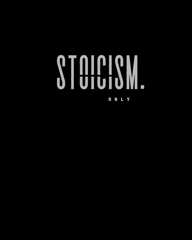 the word stoicism is written in white on a black background