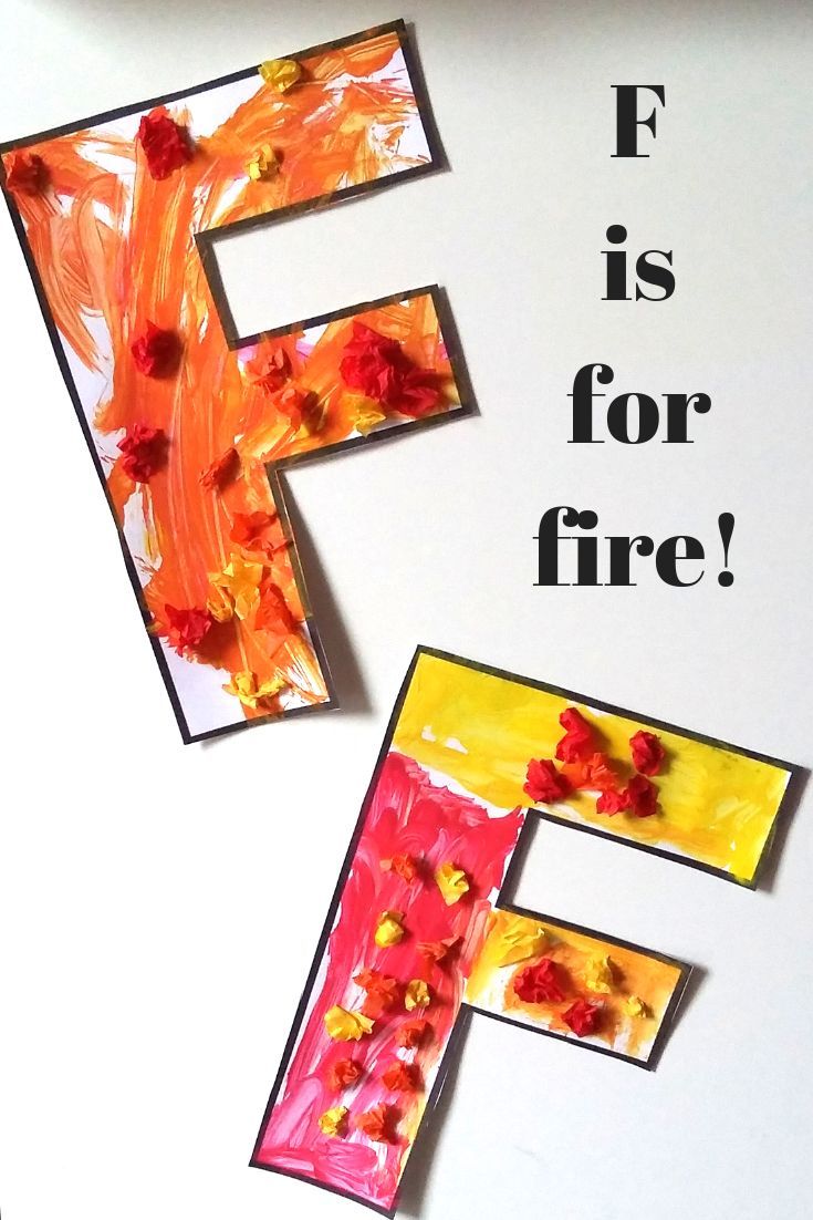 the letter f is for fire made out of paper