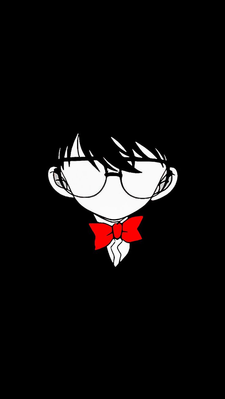 a cartoon character with glasses and a red bow tie on his head, in the dark