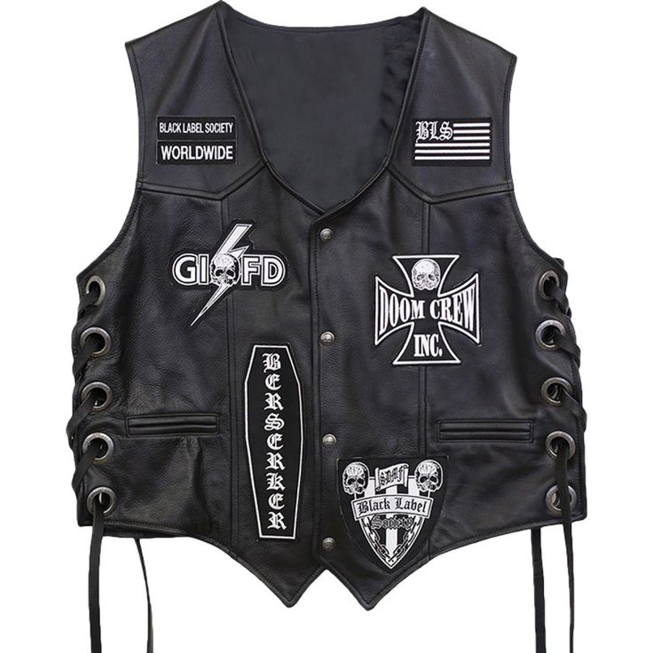 Shop Now With Free Shipping High Quality Leather Jackets Coats And Costumes In Low Price. Check item description on website. Vest Ootd, Leather Biker Vest, Black Label Society, Zakk Wylde, Black Leather Vest, Biker Vest, The Black Label, Motorcycle Leather, Vests Mens