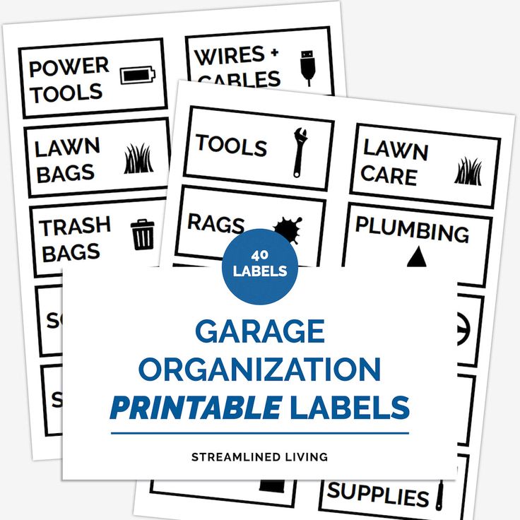 printable garage organizing labels Storage Tub Labels, Household Labels, Home Labels, Garage Organizing, Bathroom Organizing, Labels Clothing, Basket Labels, Holiday Organization, Storage Labels