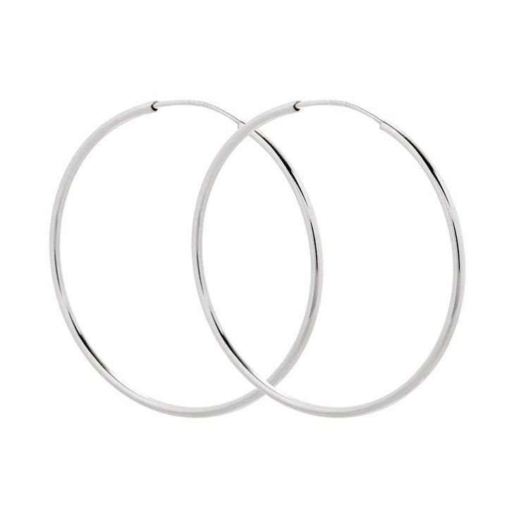 Popular continuous hoop earrings that are 1.75 inches in diameter. Crafted in Italian polished sterling silver  these earrings ship within 24 hours! Curled Ponytail, Jewelry For Kids, Family Tree Necklace, Inspirational Celebrities, Large Hoop Earrings, Sterling Silver Hoop Earrings, Sterling Silver Hoops, Earrings Sterling Silver, Silver Hoops