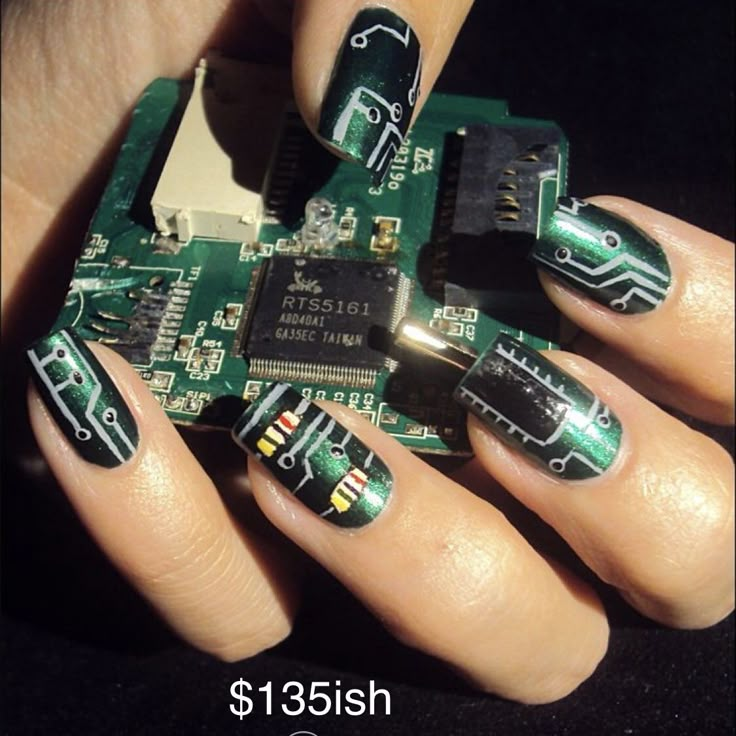 Art Geek, Nails Arts, Nail Polish Designs, Beautiful Nail Art, Dream Nails, Cute Nail Designs, Nail Art Inspiration, Creative Nails, Circuit Board