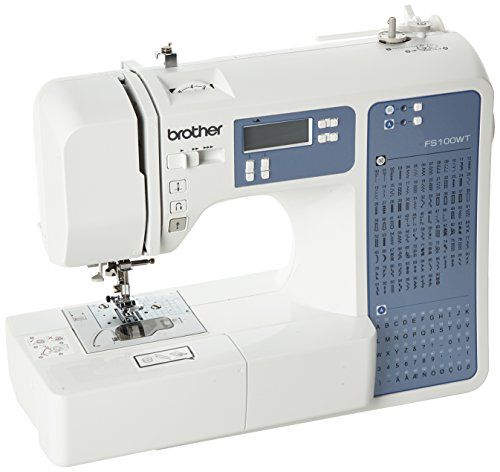 the brother sewing machine is white and blue