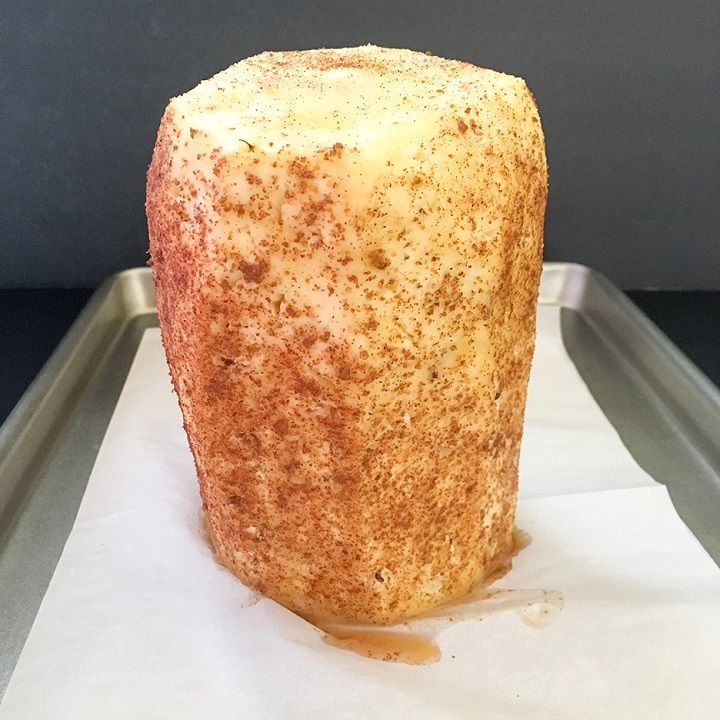 a piece of bread sitting on top of a pan