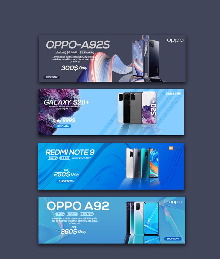 three different banners for the oppo - a95s and oppo - a95s phones