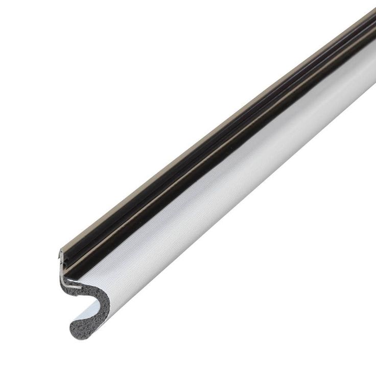 an aluminum pipe with black and white trim on the end, against a white background