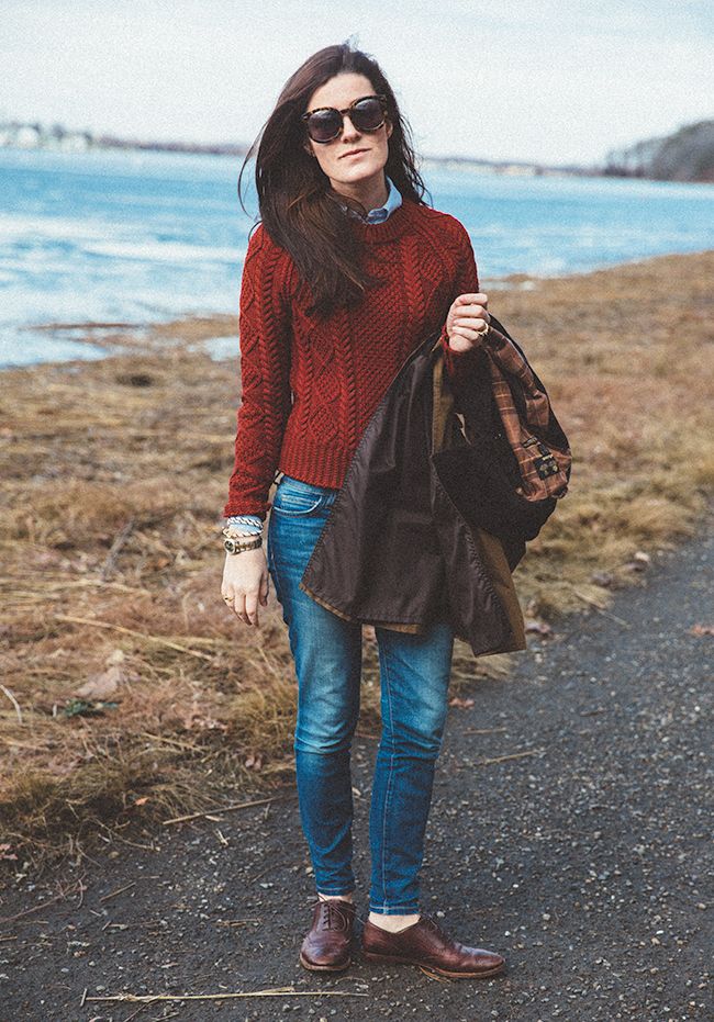 Spring in February | Classy Girls Wear Pearls | Bloglovin’ New England Fashion, Sarah Vickers, Waxed Jacket, Classy Girls Wear Pearls, James Patrick, Wear Pearls, Vogue Knitting, Classy Girl, Plaid Outfits