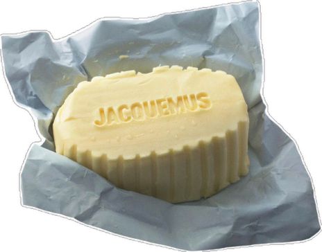 a bar of soap with the word jacquemus written in yellow on it