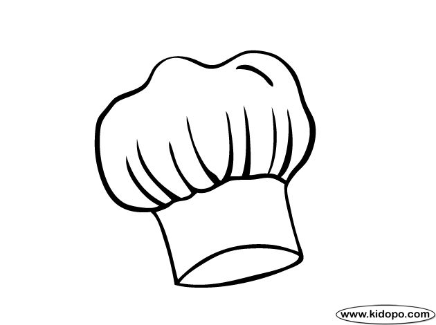 a black and white drawing of a chef's hat