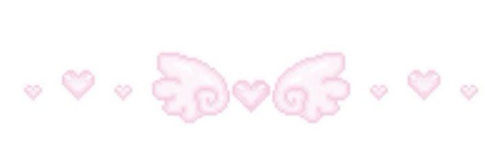 pink hearts and wings are arranged in the shape of an x on a white background