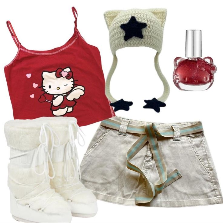 Hello Kitty Inspired Outfits, Silly Clothes, Funky Outfits, Kawaii Fashion Outfits, 2000s Fashion Outfits, Swaggy Outfits, Really Cute Outfits, Kawaii Clothes, Girly Outfits