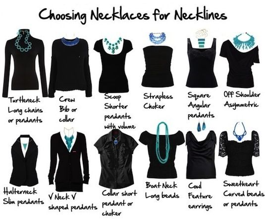 #7 Choosing necklaces for necklines ~ 31 Clothing Tips Every Girl Should Know Necklaces For Necklines, Types Of Clothing, Necklace For Neckline, Mode Tips, Rocker Girl, Looks Style, Mode Inspiration, Home Fashion, Every Girl