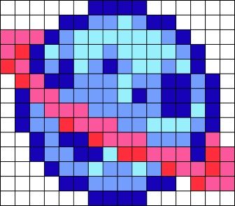 a blue and red square pattern is shown