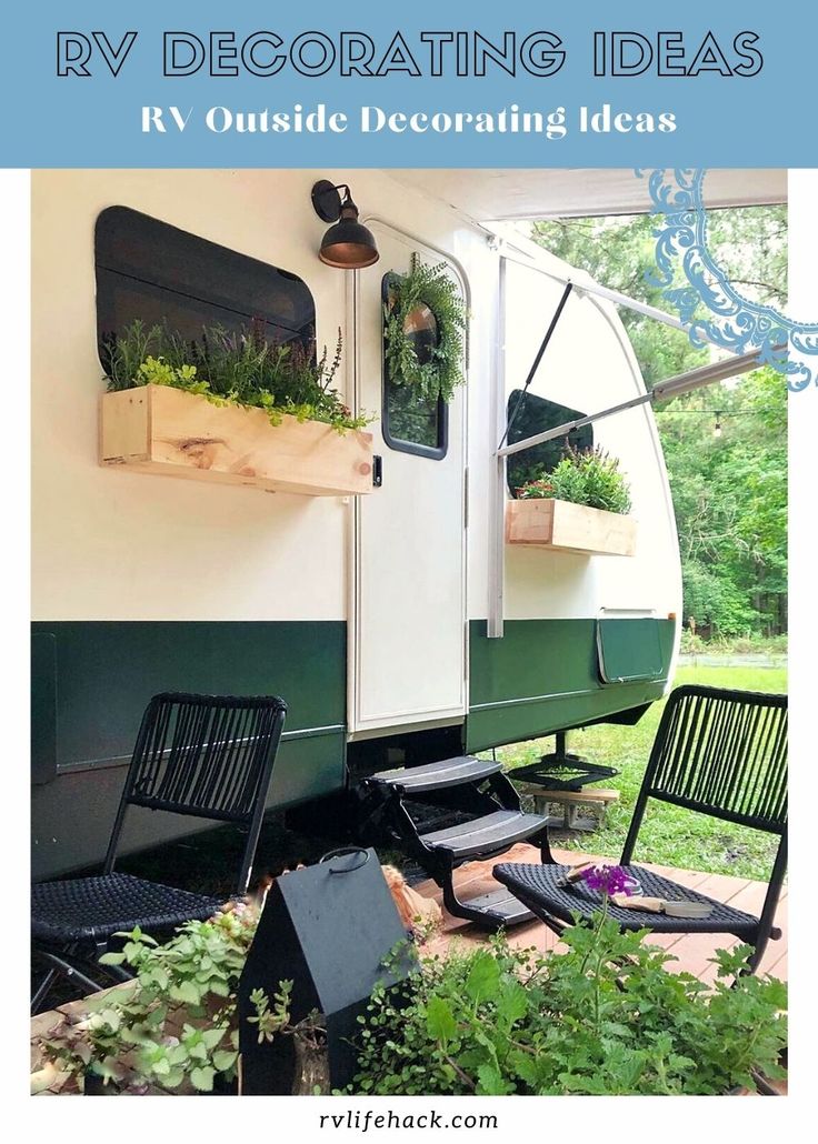 a mobile home with plants growing out of the windows