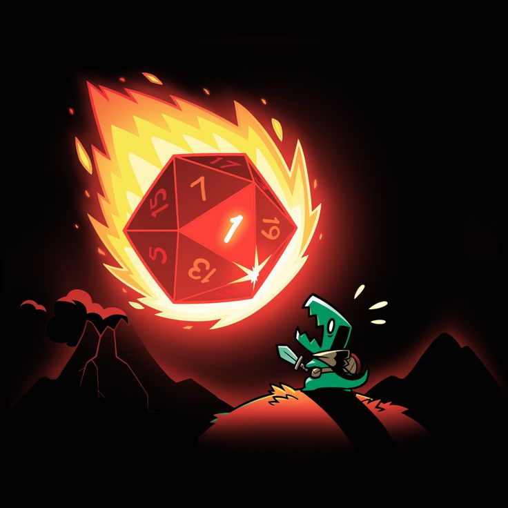 an animated image of a red dice on fire