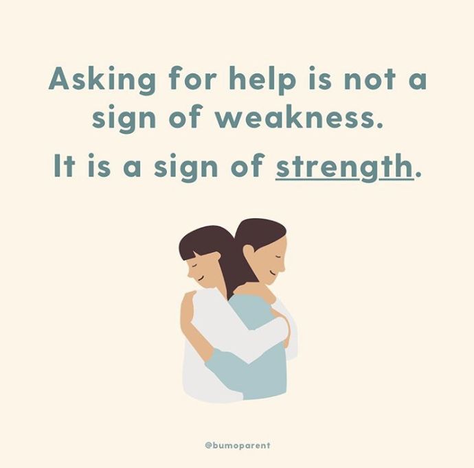 two people hugging each other with the caption asking for help is not a sign of weakness