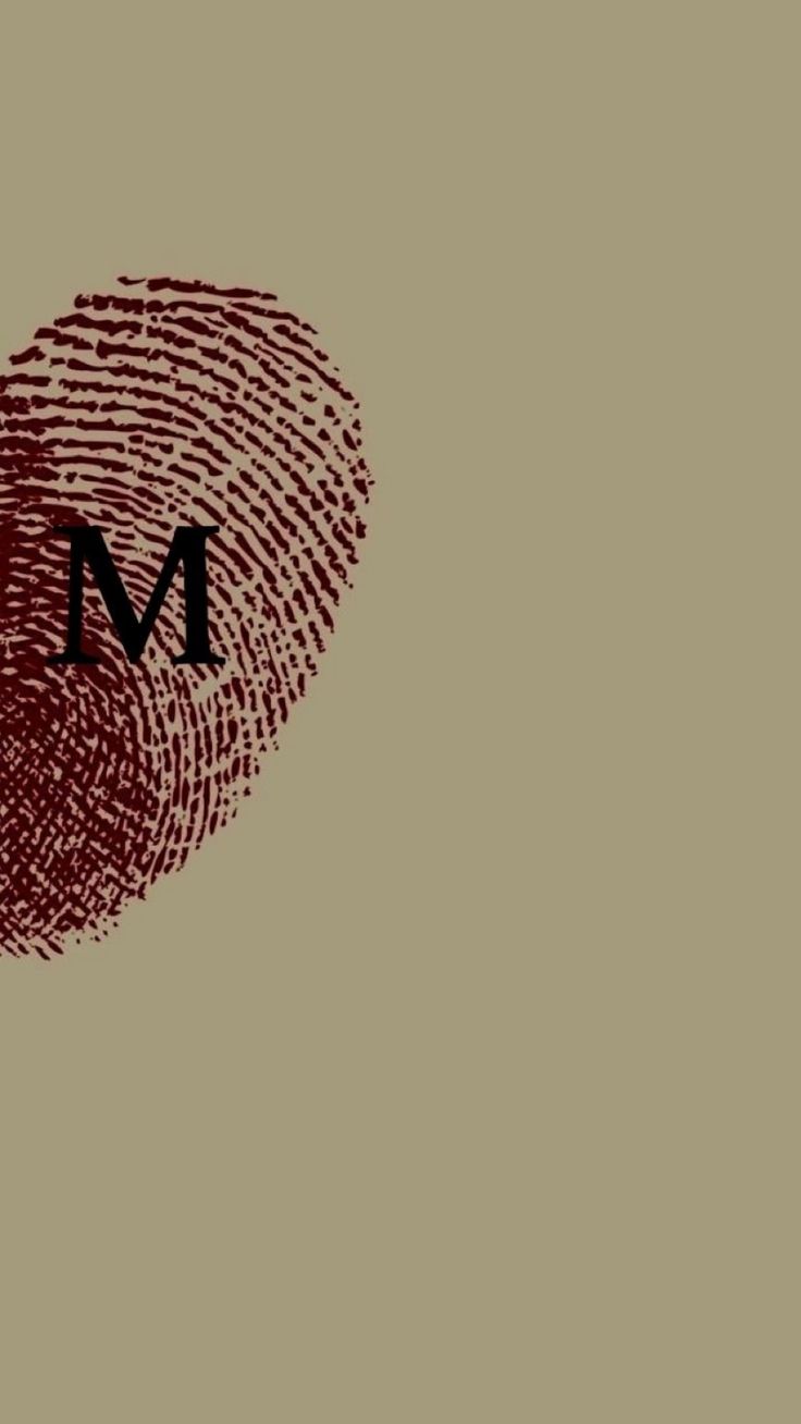 a fingerprint with the letter m on it