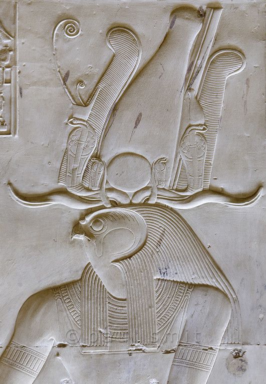 an ancient egyptian relief depicting the god horus