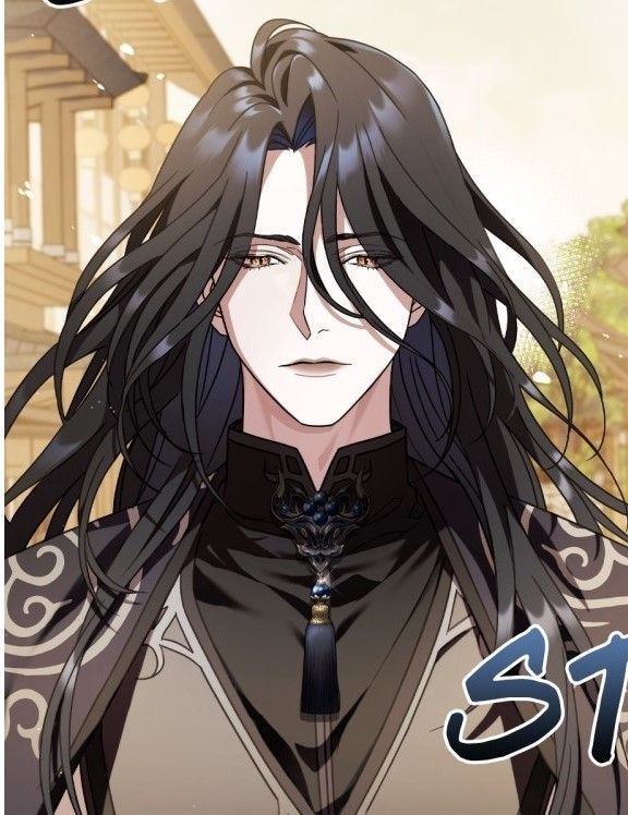 an anime character with long black hair