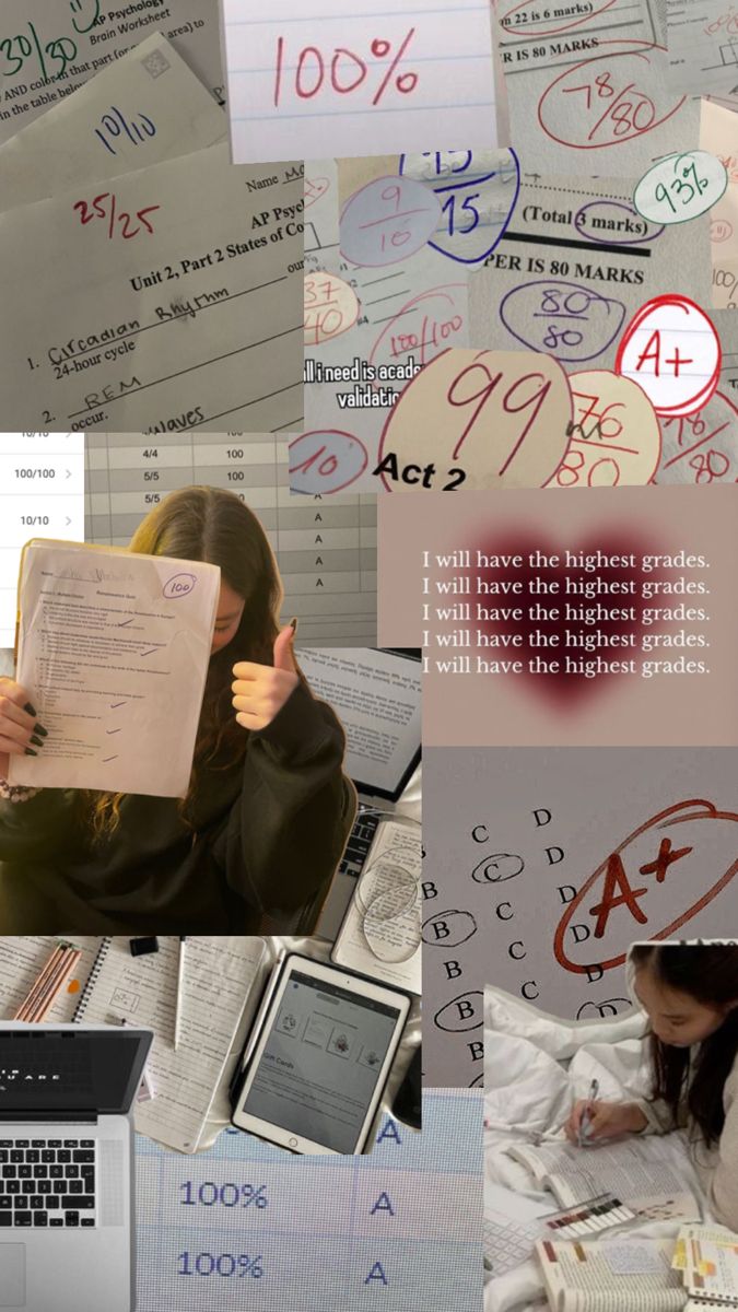 a collage of images with writing and pictures on them, including an open laptop