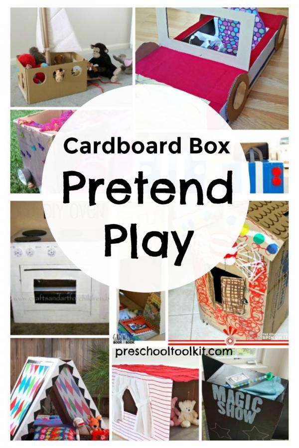 cardboard box pretend play with instructions for making it