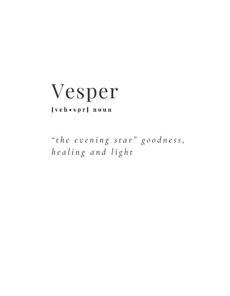 the words vesper appear to be written in black and white on a white background