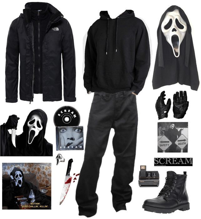 a group of items that include a hoodie, jacket, gloves and other items