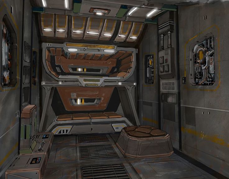 the interior of a sci - fi space station