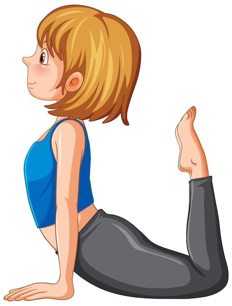 a girl doing yoga on a white background